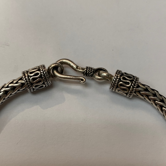 Sterling Silver Rounded Braided Bracelet - Picture 2 of 4